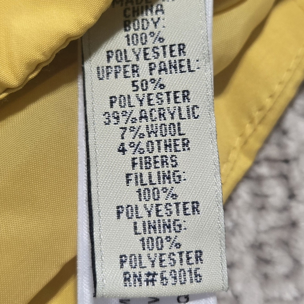 Ruff and Hewn Yellow Quilted Vest with Patterned Collar Women's Size Medium - Picture 5 of 8